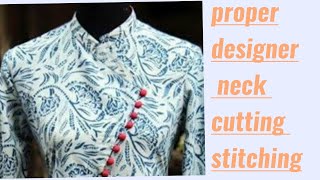 how to make designer neck cutting and stitching/angrakha neck design#angrakhacollarneck#designernack