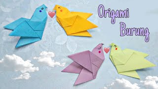 Cara membuat Burung Kertas Origami | Origami Burung Mudah | Origami Love Bird