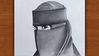 güzel eşarplı kadın çizimi | How to draw girl wearing hijab | Muslim girl drawings |Girl drawing