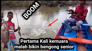 Pertama Kali ikut Mancing dimuara, Tehnik Trol Malah Bikin Bengong Senior😂