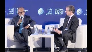 Fireside Chat with H.E. K. Shanmugam and Peter Bergen at the 2019 Global Security Forum