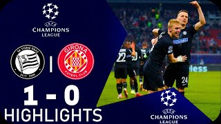 SK Sturm Graz vs Girona 1-0 Highlights Goals | Champions League 2024