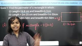 Q.1 - Ex 21A - Ch 21 - Concept of Perimeter and Area | RS Aggarwal Math class 6