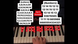 Car’s Outside piano tutorial (letters and numbers)