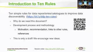 RDA BO 2 Data Discovery Paradigms IG  Ten recommendations for data repositories catalogues