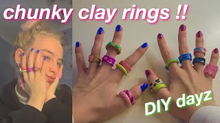 making chunky clay rings!!!! fun pinterest vibes xx