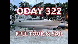 ODAY 322 Sailboat video tour and sail