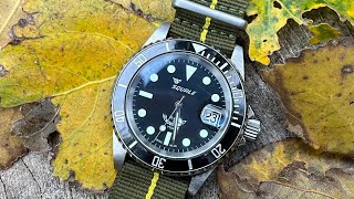 Squale 20 ATMOS MAXI Ceramic 1545 Swiss Automatic Dive Watch & Zuludiver Marine Nationale NATO Strap