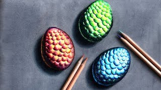 Dragon Eggs Drawing -- Caran dache luminance pencils.