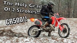 CR 500 SHREDS THE SNOW!! BIG BORE 2 STROKE!!