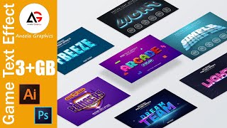 Professional Game Text Effect In PSD & AI Files |Aneela Graphics|