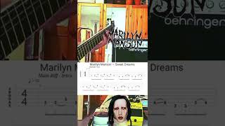 Marilyn Manson - Sweet Dreams -  intro TAB  #shorts #marilynmanson #sweetdreams #music #metal