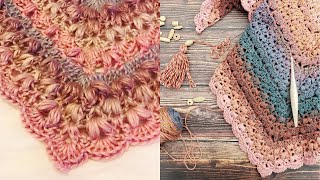 Puff Garden Shawl - Crochet Tutorial LEFT HANDED **CHECK DESCRIPTION BOX FOR UPDATED VIDEO LINK