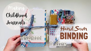 How to Sew the BINDING for Journals by Hand : Make a Journal : Step by Step Process : Handmade Books