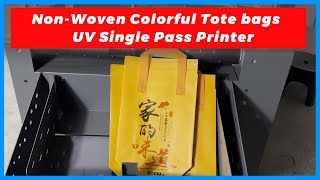 Focus Inc. Acaleph-891S UV Single Pass printer color ink printing on color base non-woven bags