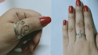 #2 DIY How to make finger rings/making adjustable wire and resin rings/simple and cute ring making