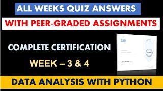 Data Analysis with Python | Week- 3 & 4 All Quiz Answers | Complete Certification Coursera