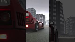 Sliding thru to office on a 🌧️ Monday #gt7 #ferrari #f40 #ferrarif40 #street #racing #gaming #ps5