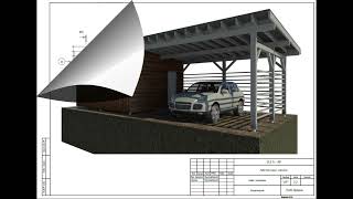 Проект навеса для машины с хозблоком. Раздел АР. Пример проекта для заказчика.