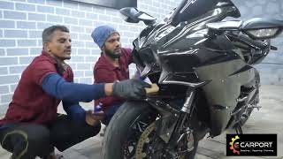 Kawasaki Ninja- H2 | Protected with PPF | Ceramic Coating | Detailing work done | CARPORT