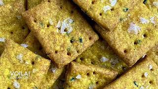 Tumeric Nigella Seeds Sourdough Discard Crackers