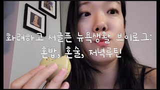 뉴욕생활 Vlog 3/3 집에서 혼자 보내는 저녁 Ft. 혼술, 쉬운 집밥 요리