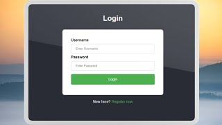 how to make login form in html and css