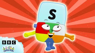 Super Alphablock S! 🏖️ | Letter of the Week | Learn to Spell | @officialalphablocks