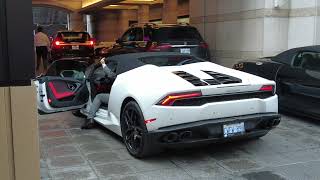 White Lamborghini Huracan in Toronto | Carspotting + Slow Mode + Reverse Experience