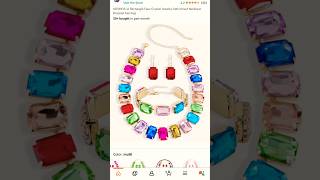 KOSMOS-LI Rectangle Faux Crystal Jewelry Sets Includ Necklace Bracelet Earrings #shorts #short