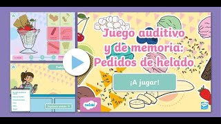 𝗝𝘂𝗲𝗴𝗼 𝗮𝘂𝗱𝗶𝘁𝗶𝘃𝗼 𝘆 𝗱𝗲 𝗺𝗲𝗺𝗼𝗿𝗶𝗮 𝗶𝗻𝘁𝗲𝗿𝗮𝗰𝘁𝗶𝘃𝗼 para niñas y niños: ¡𝗣𝗲𝗱𝗶𝗱𝗼𝘀 𝗱𝗲 𝗵𝗲𝗹𝗮𝗱𝗼! Recursos para VERANO