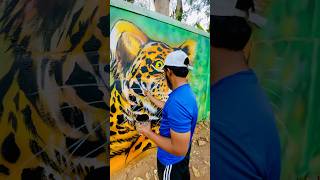 Leopard painting ll #leopard #painting #wallpainting #trending #viral #youtubeshorts #shorts