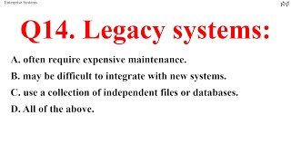 "Enterprise Systems" MCQ quiz