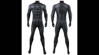 Hallowcos #justiceleague  #superman  Black Suit Cosplay Costume #superhero #halloween2024