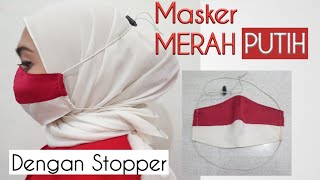 Masker Merah Putih 1 Dengan stopper Tali/Masker Kemerdekaan HUT RI