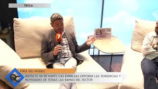 El programa “Quédate conmigo” de La7 TV desde el stand de Fama en la Feria del Mueble Yecla.