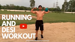 Running and desi workout in ground 🏃🏻 || Natural Bodybuilding || Ritik jangra vlogs