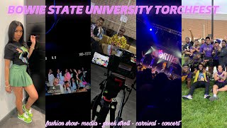 hbcu vlog: BSU Torchfest | media,fashion show,greek stroll, carnival,Big Boogie & GloRilla concert