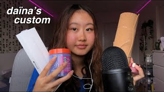 ASMR cork, lid sounds, slime and apple box tapping (daïna‘s custom)