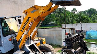 How to Replace a Japanese Cummins Diesel engine || short version || #viral #wheelloader #2023