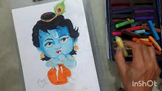 krishna drawing #Janmashtami  #krishnadrawing #krishnadrypasteldrawing