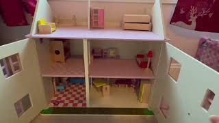 Bigjigs Toys, Heritage Playset Rose Cottage Doll House, Wooden Toys, Wooden Dolls House, Doll House