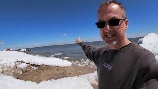 Unique Ice Formations. Crystal Clear Lake Ice.