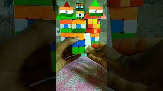 how to make indian flag with 3 by 3 rubik's cube...#shorts #respect #india #flag #viral #ytshorts 🇮🇳