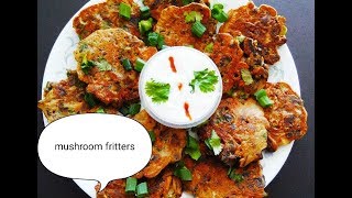 Easy and quick mushroom fritters ! Healthy recipe !