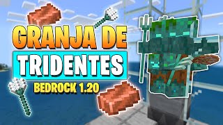 GRANJA DE TRIDENTES FACIL para MINECRAFT BEDROCK 1.20 🔱