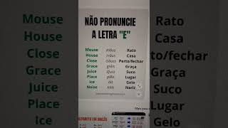 Não pronuncie a letra E #shorts #ingles #english #aprenderingles