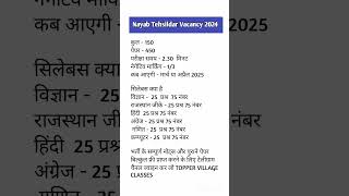 Rajasthan Naib Tehsildar Vacancy 2024 | Rajasthan Naib tehsildar syllabus and Exam pattern 2024