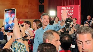 Pedro Sánchez participa en un mitin del PSOE en Barakaldo (Bizkaia) tras aprobar la Ley de Amnistía