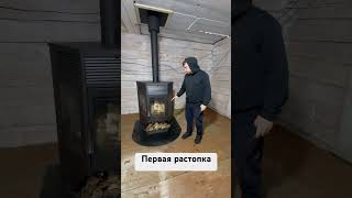 Печь-камин BLACK STOVE🔥 #жизньвдеревне #заручевье #деревенскаяжизнь #стройка #печь #печькамин #зима